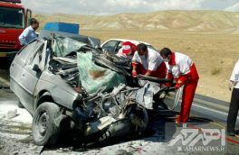 تصادف زنجیره ای ۵ خودرو در جاده اهر – تبریز با ۱ کشته + فیلم