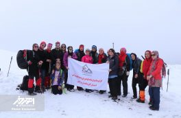 صعود زمستانی بانوان کوهنورد آذربایجان شرقی به قله قسر داغی از ارتفاعات قوشاداغ اهر