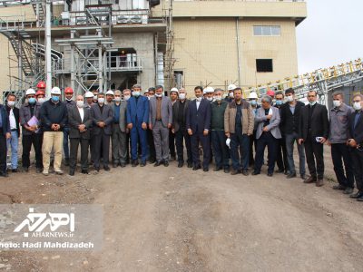 حضور دکتر سعدمحمدی، مدیرعامل شرکت ملی صنایع مس ایران در اهر و بازدید از پروژه کارخانه آهک هیدراته