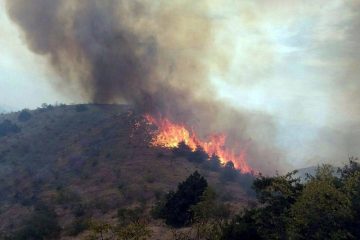 بالگرد در تخلیه آب بسکت خطا کرد/ کنترل آتش‌ سوزی در جنگل ‌های ارسباران با کمک باران