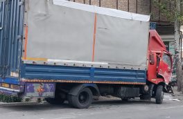 خسارت کامیون ترمز بریده به بیش از ۱۰ خودرو در تبریز