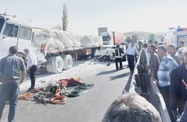 تصادف زنجیره ای در تبریز با یک فوتی و ۱۱ مصدوم